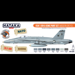 Hataka HTK-CS44 USAF, USN & USMC paint set (modern greys) 8x17ml